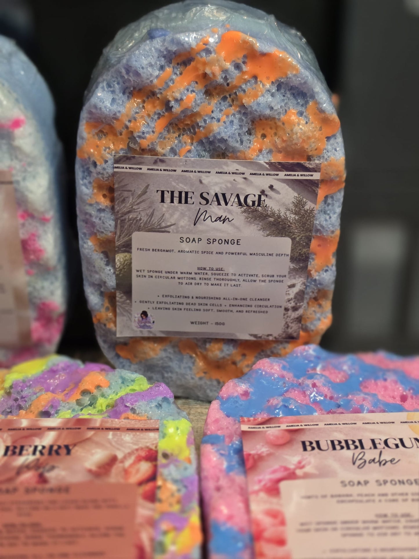 Jumbo scented soap sponges 150g