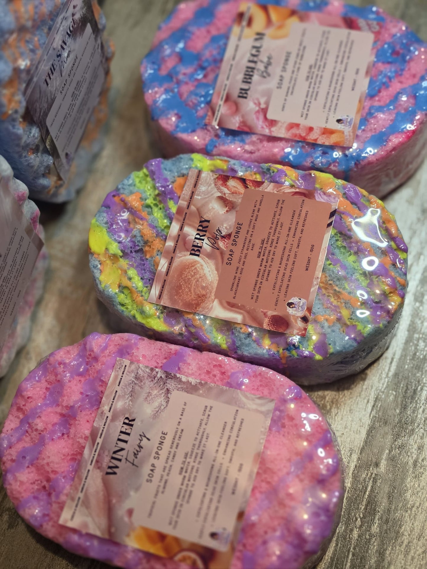 Jumbo scented soap sponges 150g