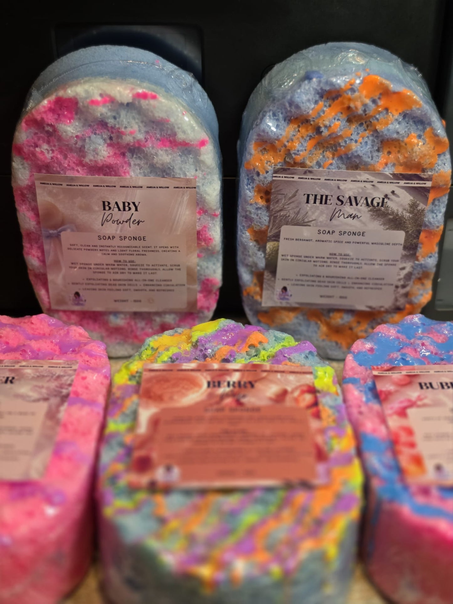 Jumbo scented soap sponges 150g