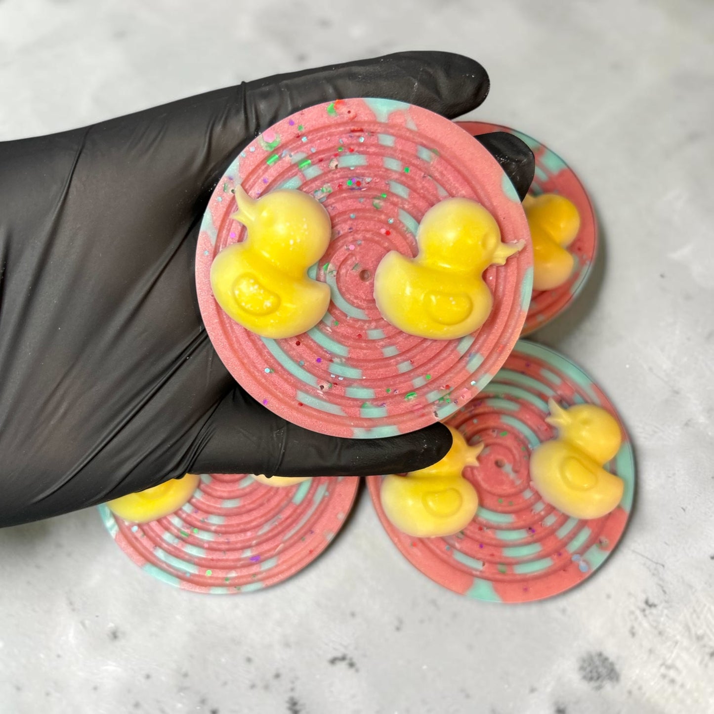 Rhubarb and vanilla swirl duck circle